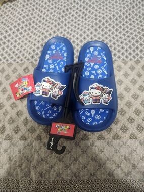 Hello Kitty Royal Blue Kids Slide Sandals with Character Decals